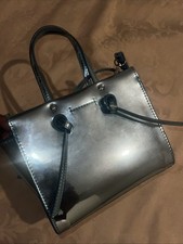 ZARA Mini Metallic Blue City bag