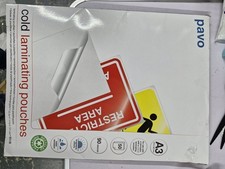 PAVO A3 Cold Laminating Pouches Laminator Sheets Sleeves  90 Micron x 50 sheets