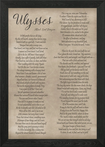 Ulysses poem framed - poem, art