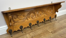 French Vintage Coat Rack Oak 7