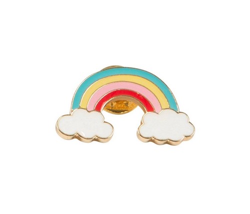 Rainbow with clouds pin - with, badge