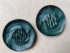 2 Vintage Teal Green Buttons Diameter 4.5cm
