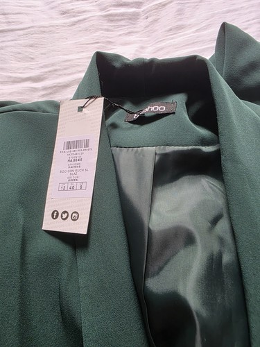 Boohoo green ruched sleeve - green, 3/4
