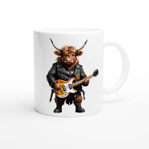 Rock roll highland cow mug - roll,