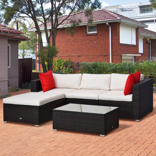 5pc rattan wicker sofa - rattan,