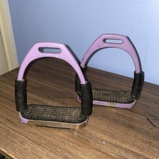 . Purple Flexi Stirrup Irons - 5”
