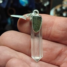 Moldavite-Clear Quartz-925