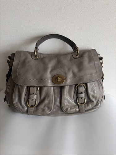 Vtg coach parker grey leather - coach,