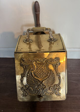 Victorian / Edwardian Brass Coal box with Shovel