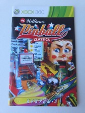 Manual Only For Williams Pinball Classics On Xbox 360