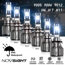 NOVSIGHT 72W 15000LM LED Headlight KIT or Canbus Error Free 6500K Bulbs White UK
