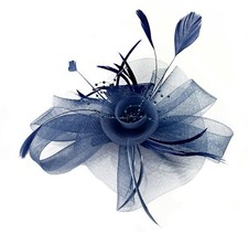 Butterfly Black Feather Wedding Ascot Fascinator on Comb Hat Hair Accessories