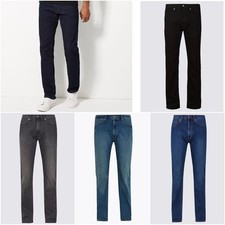 MENS ex m*s SLIM JEAN COTTON RICH SLIM DENIM PANT TROUSER COLOURS & SIZES 