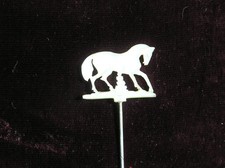 VINTAGE LADIES HORSE SHAPED HAT PIN or BROOCH - POSSIBLY MOTHER OF PEARL