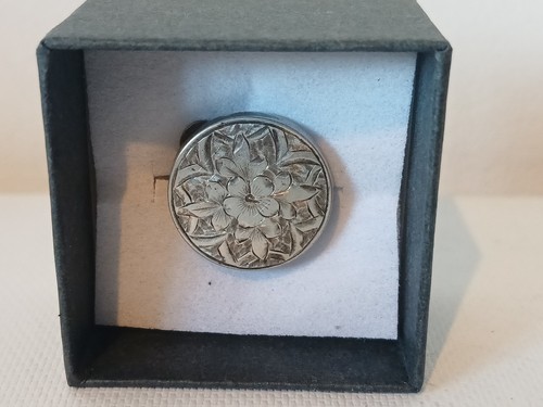 Antique silver engraved spring