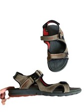 Ecco Sandal Shoes Beige Nubuck Leather Adjust Straps Size 12 47 NEW RRP £90