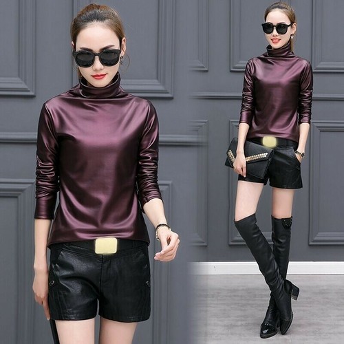 Women basic shirts faux - basic,