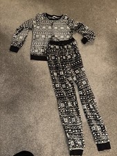 New Look Fluffy Christmas Pyjamas - Top Size 8 / Bottoms Size 6