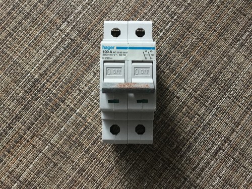 Hager 100 amps - double, pole