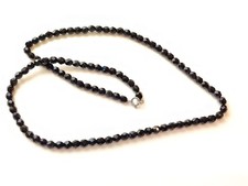 Black Faceted Glass Bead Mid
