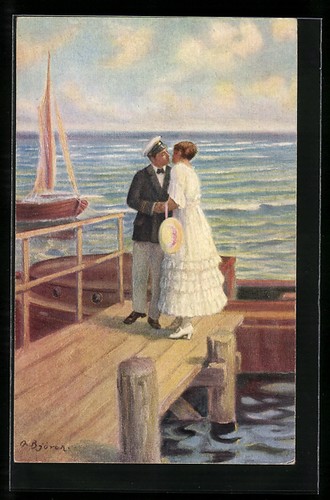 Artist postcard signed - signed:, a