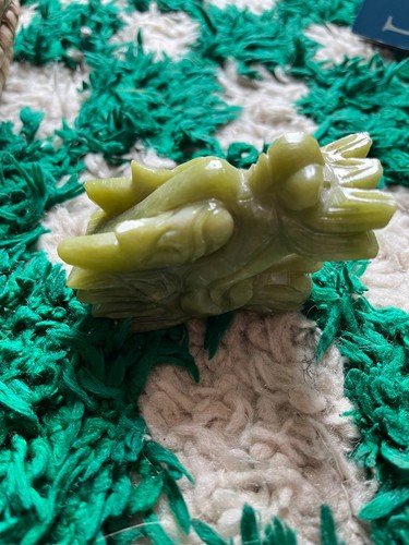 Green jade dragon head - jade,