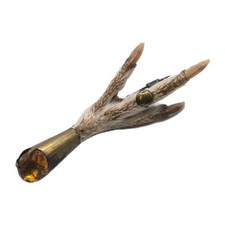 1930s Scottish Grouse Foot Broach Kilt Pin With Amber Stone