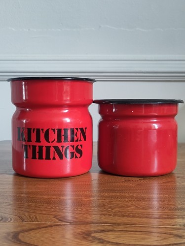 Vintage retro red enamelware - retro,