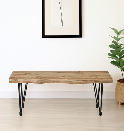 Dining bench live edge effect - edge,