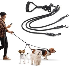 Triple 3 Way Rope Dog Pet Lead Leash Handle Splitter Coupler Clip for Collar