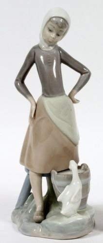 Lladro girl with milk pail - milk,