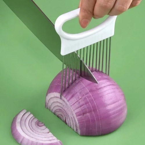 Stainless steel onion slicer - steel,