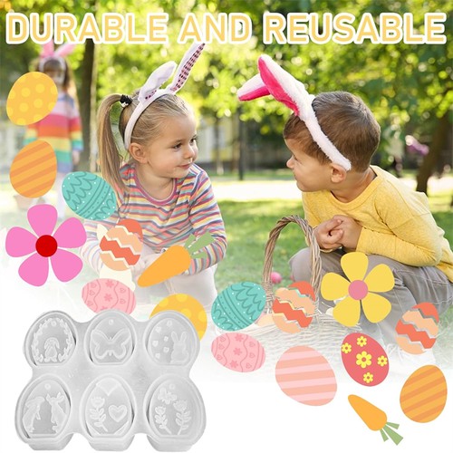 Cavity silicone easter bunny - 6-cavity,
