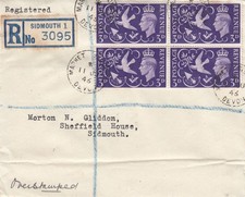 1946 Reg Cover Sidmouth KGVI