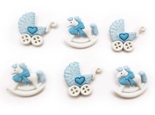 Dress it up 3D Embellishments - Buttons - Novelty - Horse and Buggy / Pram - Boy