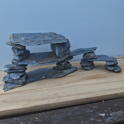 Natural grey stacked slate - natural,