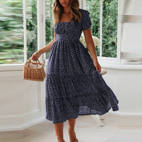 Women floral boho - boho, midi