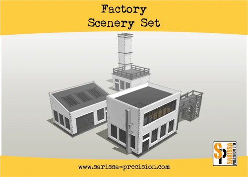 Factory scenery set pre cut - scenery,
