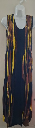 Ikat brown yellow long 100 - brown, 100%