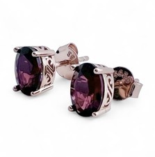 Garnet Oval Stud Earrings 7 x