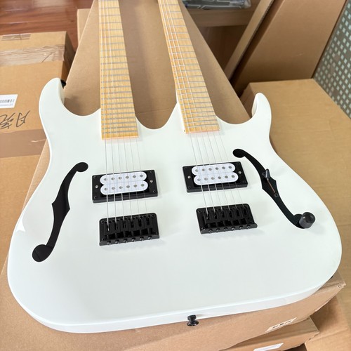 White double neck strings - white, 6+6