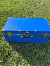 Vintage Blue Steamer Trunk –