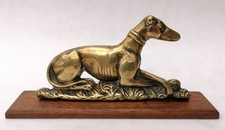 Antique Brass Greyhound Whippet Lurcher Dog Sitting Ornament