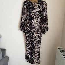 Biba Size 16 Dress Brown Zebra