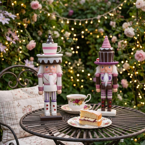 Pink wooden nutcracker - pink,