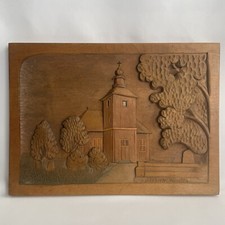 Vtg Folk Art Carved Bas Relief