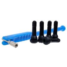 5x Easy Fit TR414 Tubeless Rubber Tyre Valves + Stem Puller Remover Tool Car Van