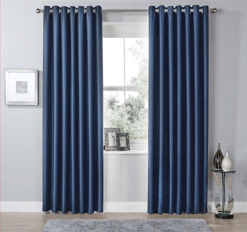Blackout eyelet curtains black - eyelet,