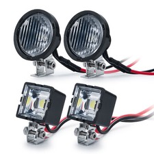 2PCS LED Lights Headlights Spotlight for 1/8 1/10 RC TRX4 TRX6 Axial Redcat RR10