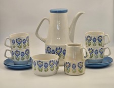 Wood & Sons Alpine White 1970's Coffee Set with Sugar Bowl & Milk Jug.